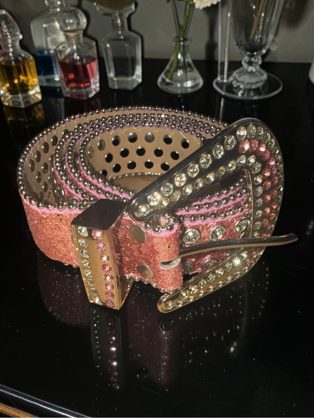 Western Rhinestone Pink Belts Cowgirl Bling Rodeo Party Fashion Belt S M L XL
